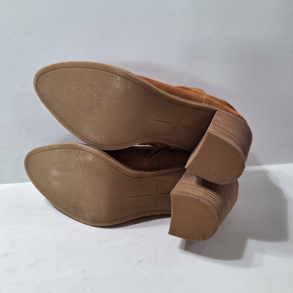 Dolce Vita Brown Classic Preppy Suede Side Zip Lace Up Block Heel Boots Size 10 - Picture 10 of 13